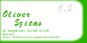 oliver szitas business card